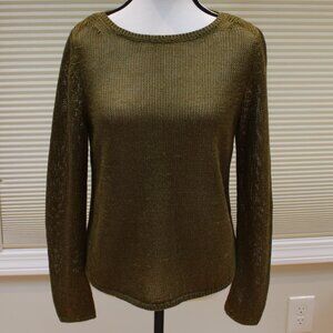 Banana Republic linen blend Knit Crop Sweater - Green -S- NEW -with tags